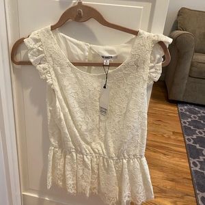 White BB Dakota peplum top